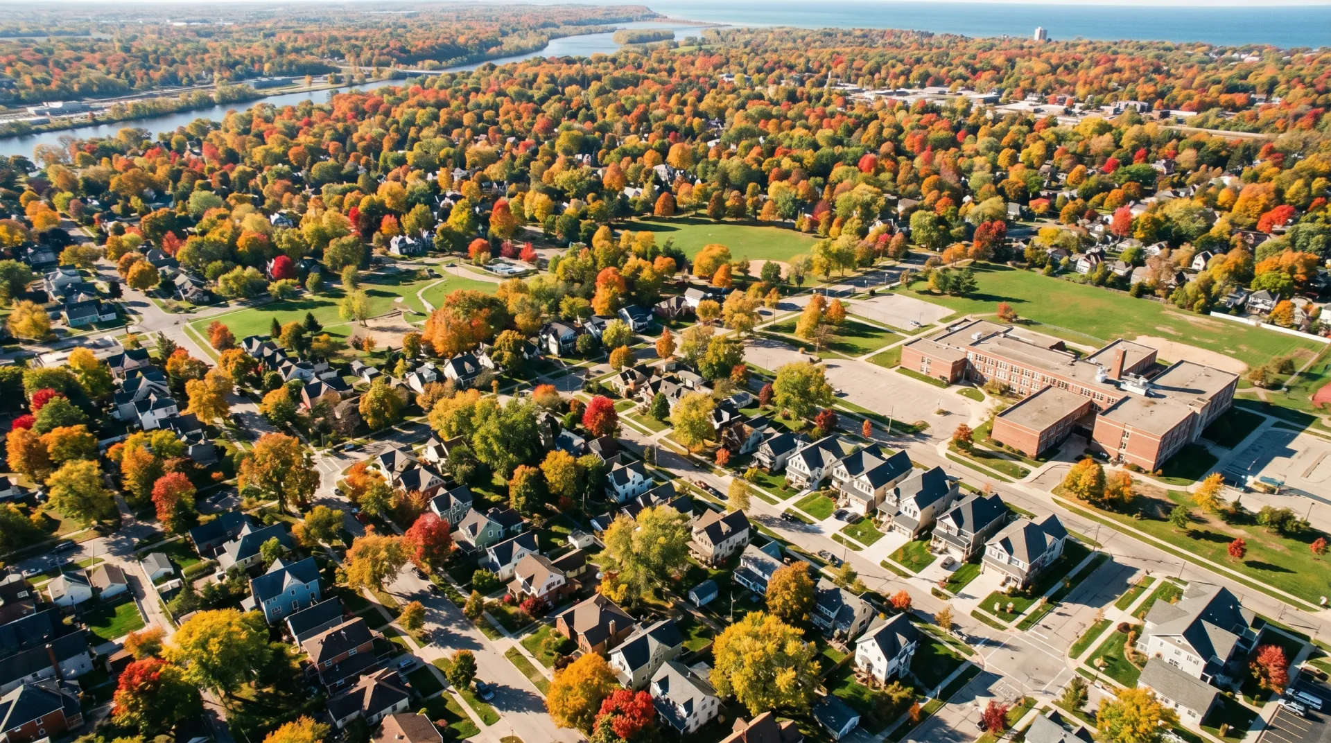 Aerial view of the Heritage Hill area